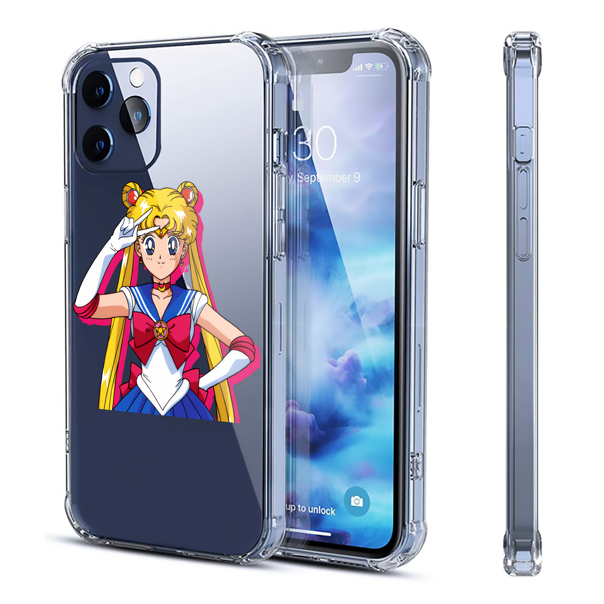 （画像用） 美少女戦士セーラームーン 月野 うさぎ つきの うさぎ Sailor Moon Tsukino Usagi 【iPhone 12シリーズ対応】透明スマホケース（クリアソフトケース）